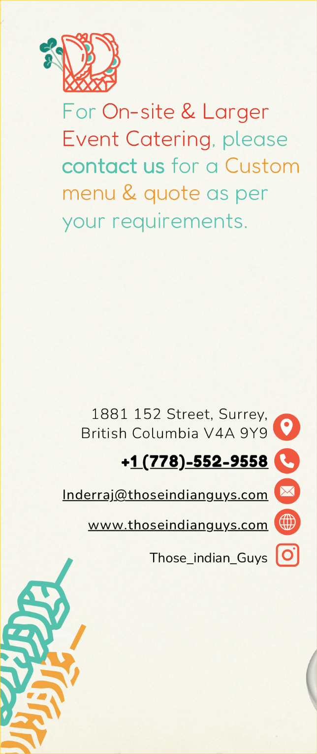 Those Indian Guys - Occasions catering - contact us