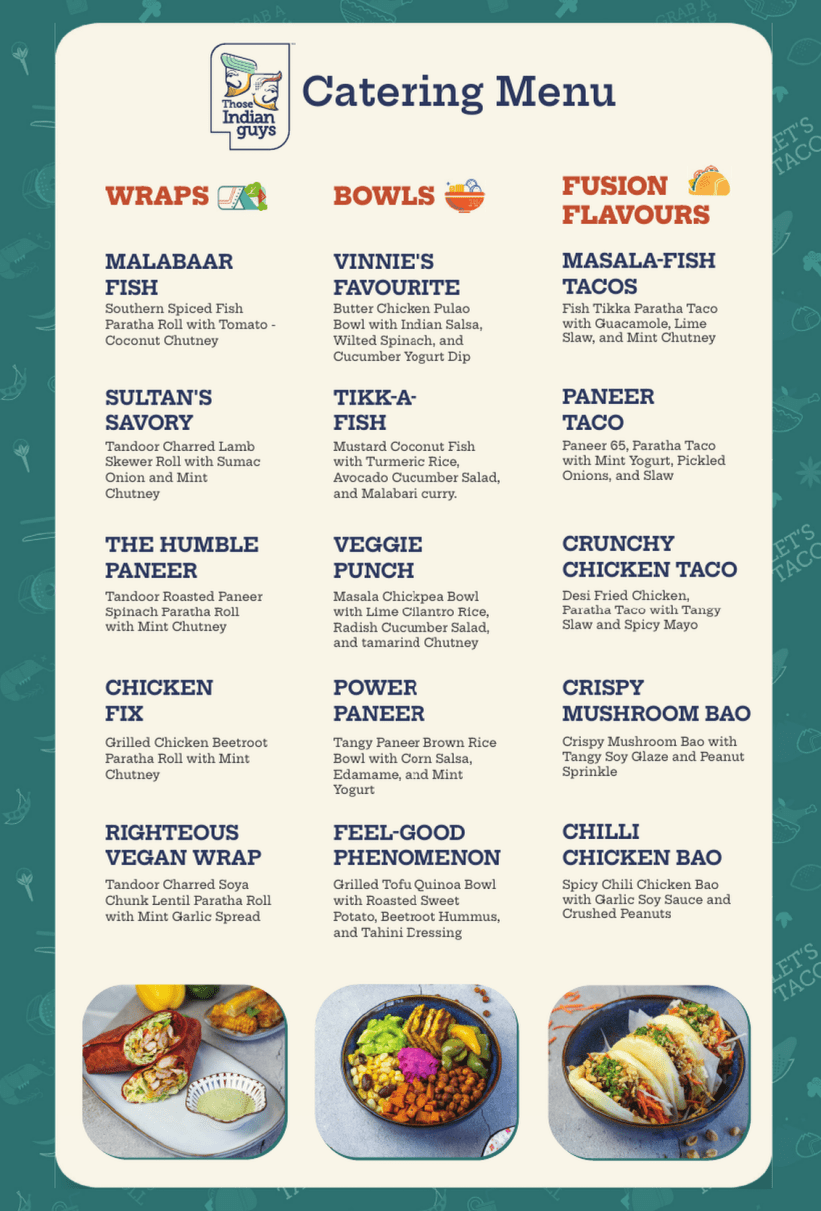 Those Indian Guys - Catering Menu